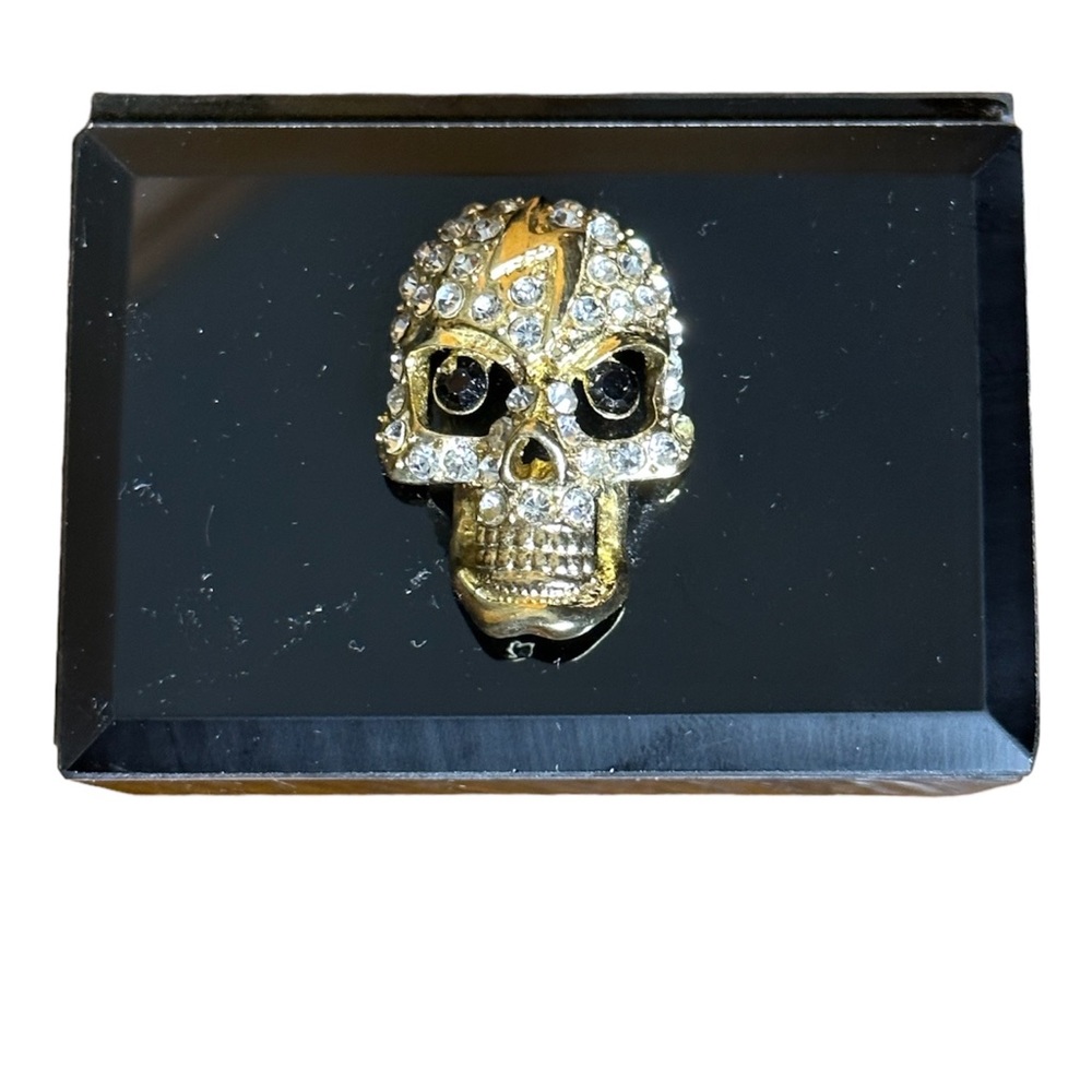 Black Enamel Skull Box